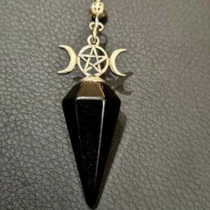 Pendule Triple Lune Obsidienne Noire
