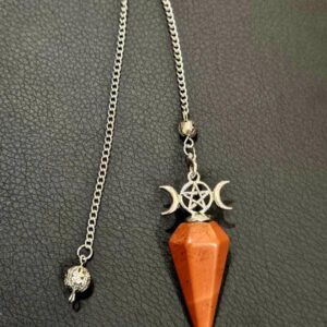 Pendule Triple Lune Jaspe Rouge