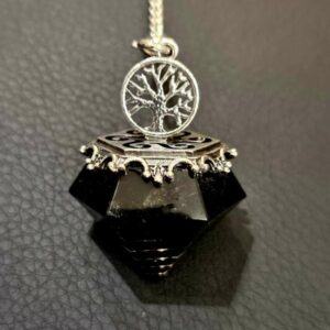 Pendule Orgone Obsidienne Noire Arbre de Vie