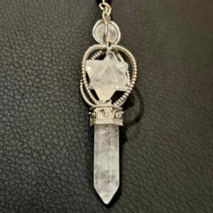 Pendule Merkaba Cristal de Roche