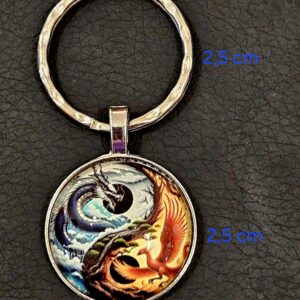 Porte-clefs Yin Yang Dragon Phoenix