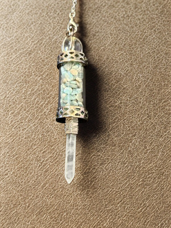 Pendule Amazonite et Pointe Cristal de Roche – Image 2