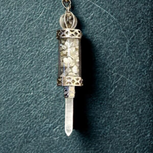 Pendule Labradorite et Pointe Cristal de Roche