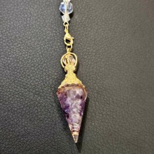 Pendule Orgone Améthyste doré – Image 3