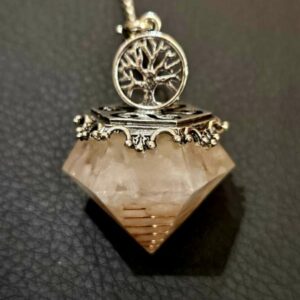Pendule Orgone Quartz Rose Arbre de Vie