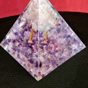 Pyramide Orgone Améthyste Arbre Quartz Rose – Image 2