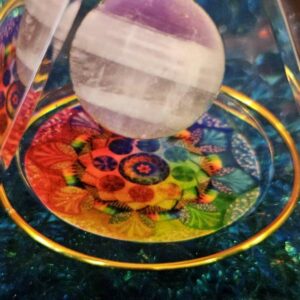 Pyramide Orgone Bleue et Sphère Améthyste – Image 2