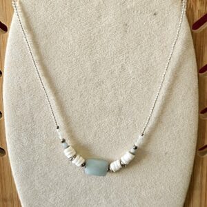 Collier Argent Amazonite et coquillage – Image 2