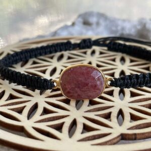 Bracelet Macramé Rhodonite