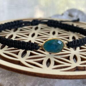 Bracelet Macramé Apatite Bleue
