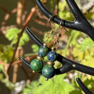 B.O Acier Argenté Azurite Malachite goutte