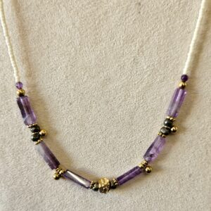 Collier Améthyste et Pyrite