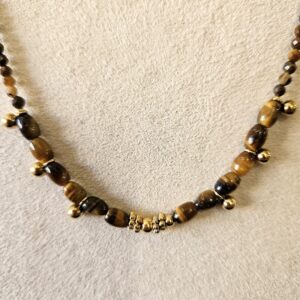Collier doré Œil de Tigre – Image 2