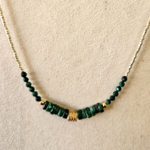 Collier doré Malachite
