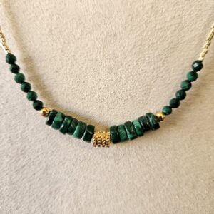 Collier doré Malachite – Image 2