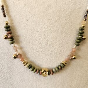 Collier Unakite et Fleur dorée – Image 2