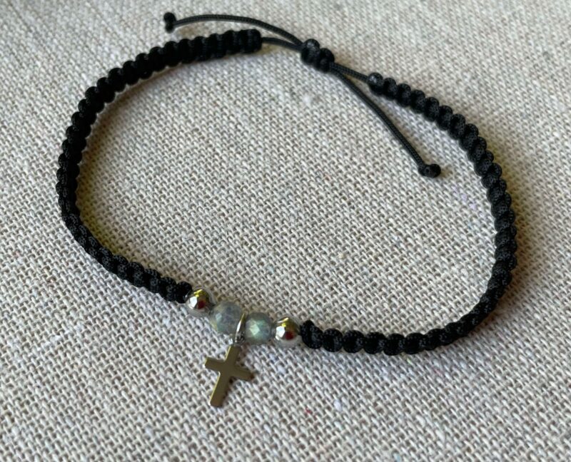 Bracelet Croix argentée et Labradorite – Image 2