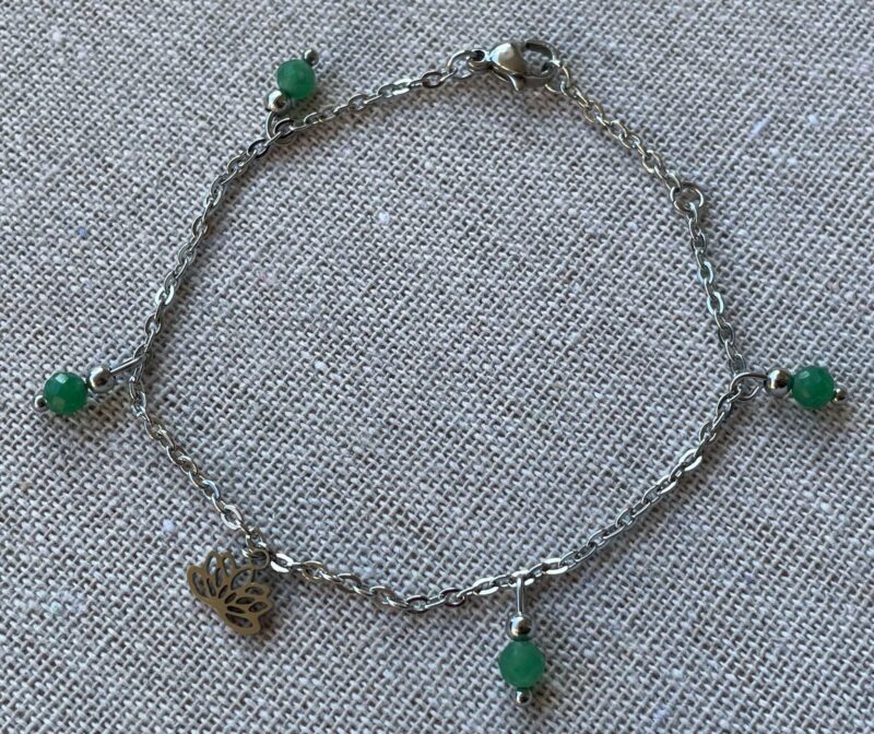 Bracelet Aventurine et Lotus argenté – Image 2