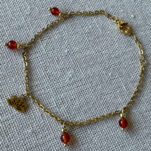 Bracelet Cornaline et Lotus doré – Image 2