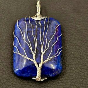 Pendentif Arbre Lapis Lazuli Argenté