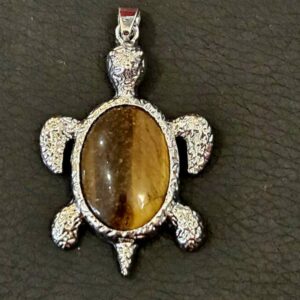 Pendentif Oeil de Tigre Tortue