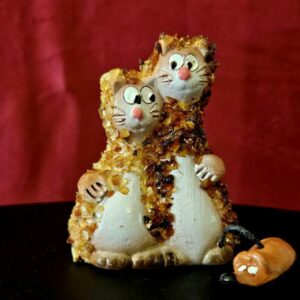Chats avec Souris en Ambre