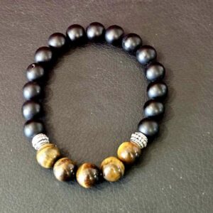 Bracelet Homme Onyx et Oeil de Tigre