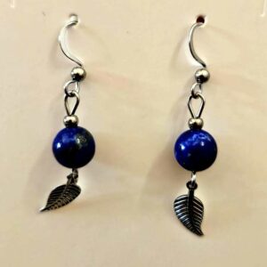 Boucles d'Oreille Lapis Lazuli plume