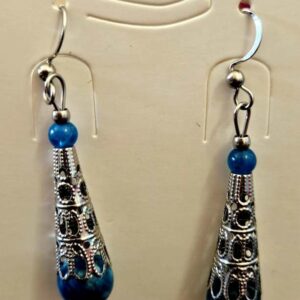 Boucles d'Oreille Apatite bleue ethnique