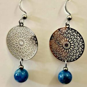 Boucles d'Oreille Apatite bleue Mandala