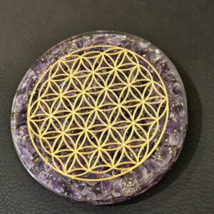 Rond Orgone Fleur de Vie Améthyste
