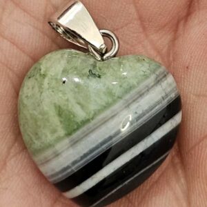 Pendentif Coeur Agate Verte