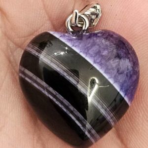 Pendentif Coeur Agate Violette