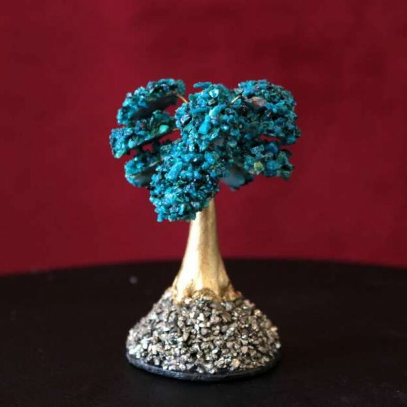 Mini Arbre Chrysocolle sur Pyrite