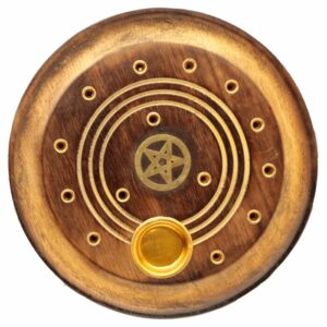 Porte-encens Rond bois et Pentacle