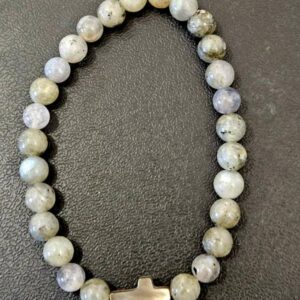 Bracelet Labradorite et Croix en Nacre