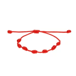 Bracelet rouge 7 nœuds de protection