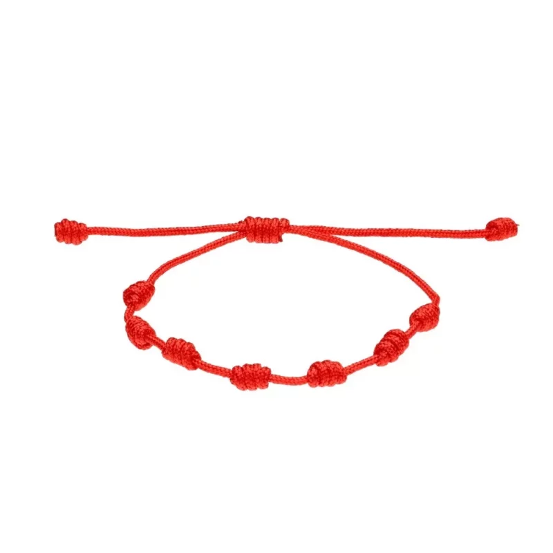 Bracelet rouge 7 nœuds de protection