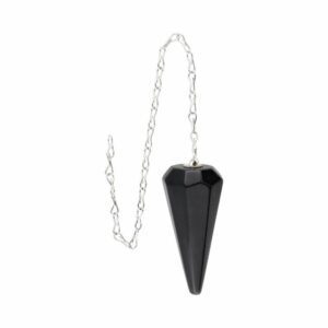 Pendule facetté Obsidienne Noire