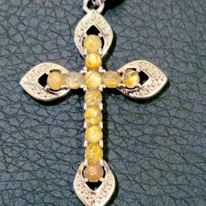 Pendentif Croix Quartz Rutile