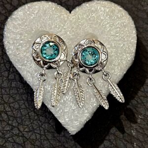 Boucles d'oreille Attrape-rêves Topaze Bleue