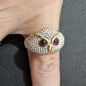 Bague Chouette Grenat