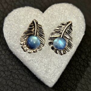 Boucles d'oreilles Plumes Labradorite