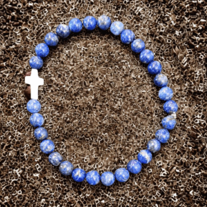 Bracelet Lapis Lazuli et Croix Nacre