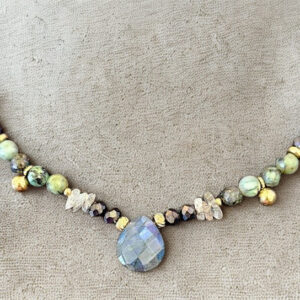 Collier Turquoise Africaine et Labradorite