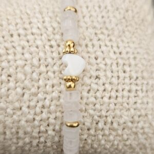 Bracelet cœur Nacre et Quartz Rose