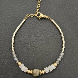 Bracelet Labradorite et Pierre de Lune