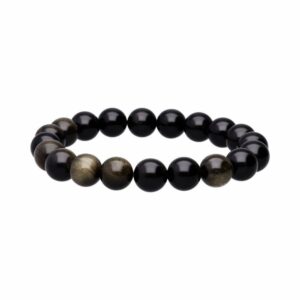 Bracelet Obsidienne Dorée