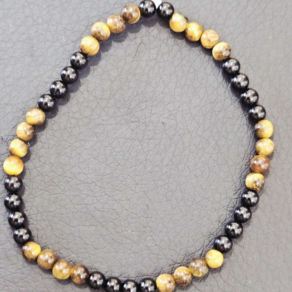 Bracelet Œil de Tigre et Tourmaline