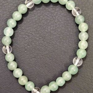Bracelet Aventurine Verte et Cristal de Roche